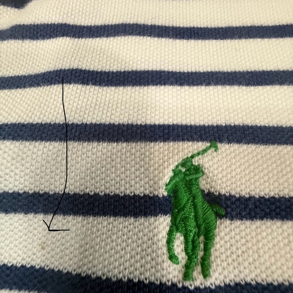 Ralph Lauren Pole white with blue stripes Custom Fit Size L - Picture 8 of 8